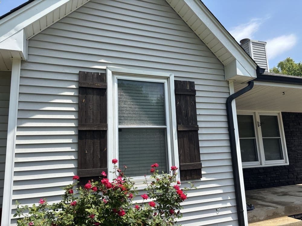 Pressure washed house