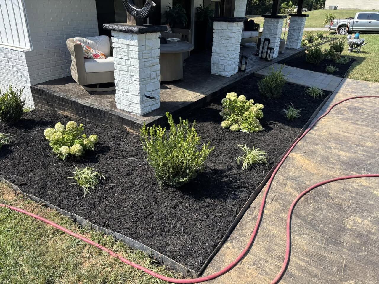 Flower bed build along the front walk